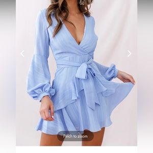 Selfie Leslie Kerry Layered Balloon Sleeve Dress in Lavender. Size S.